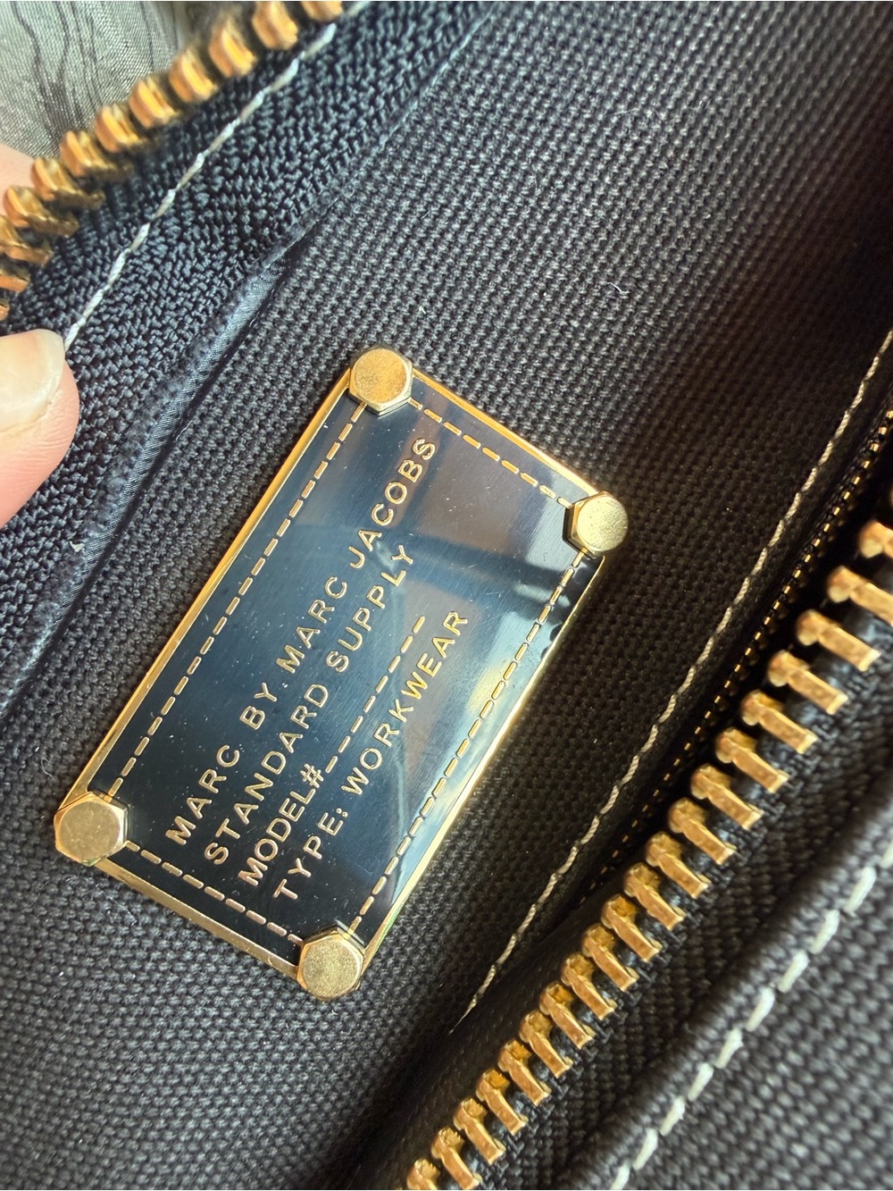 Marc by Marc Jacobs Black Canvas Small Tote with White Logo - Picture 2 of 3